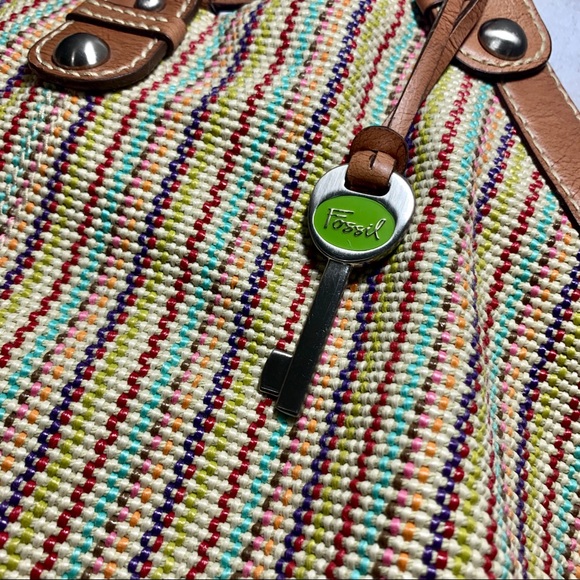 Fossil Multicolor Stitched Straw Frame Handbag - Picture 2 of 12
